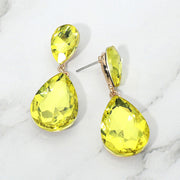 Teardrop Crystal Rhinestone Evening Earrings