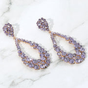 Crystal Bubble Cluster Teardrop Evening Earrings