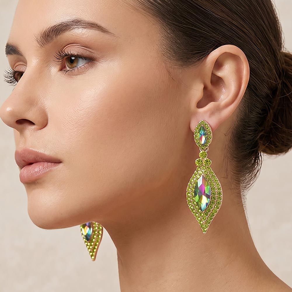Marquise Stone Accented Evening Earrings