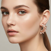 Marquise Stone Cluster Wing Evening Earrings
