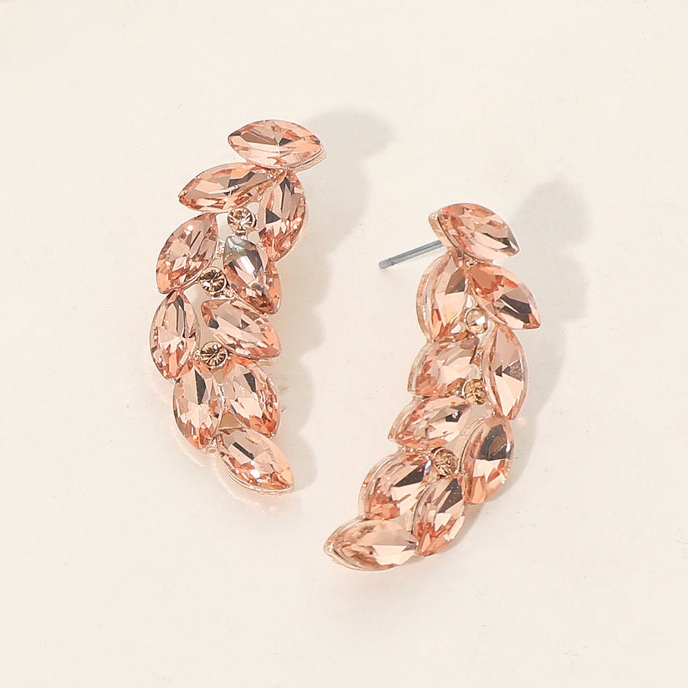 Marquise Stone Cluster Evening Earrings