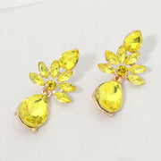 Marquise Cluster Teardrop Stone Dangle Evening Earrings