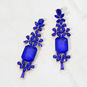 Bold Geometric Stone Drop Evening Earrings