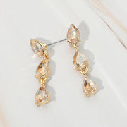 Triple Teardrop Cluster Link Drop Evening Earrings