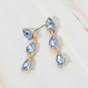 Triple Teardrop Cluster Link Drop Evening Earrings