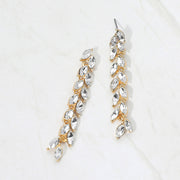 Marquise Crystal Cluster Linear Drop Evening Earrings