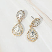 Faceted Teardrop Dangle Evening Earrings