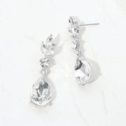Teardrop Cluster Drop Evening Earrings