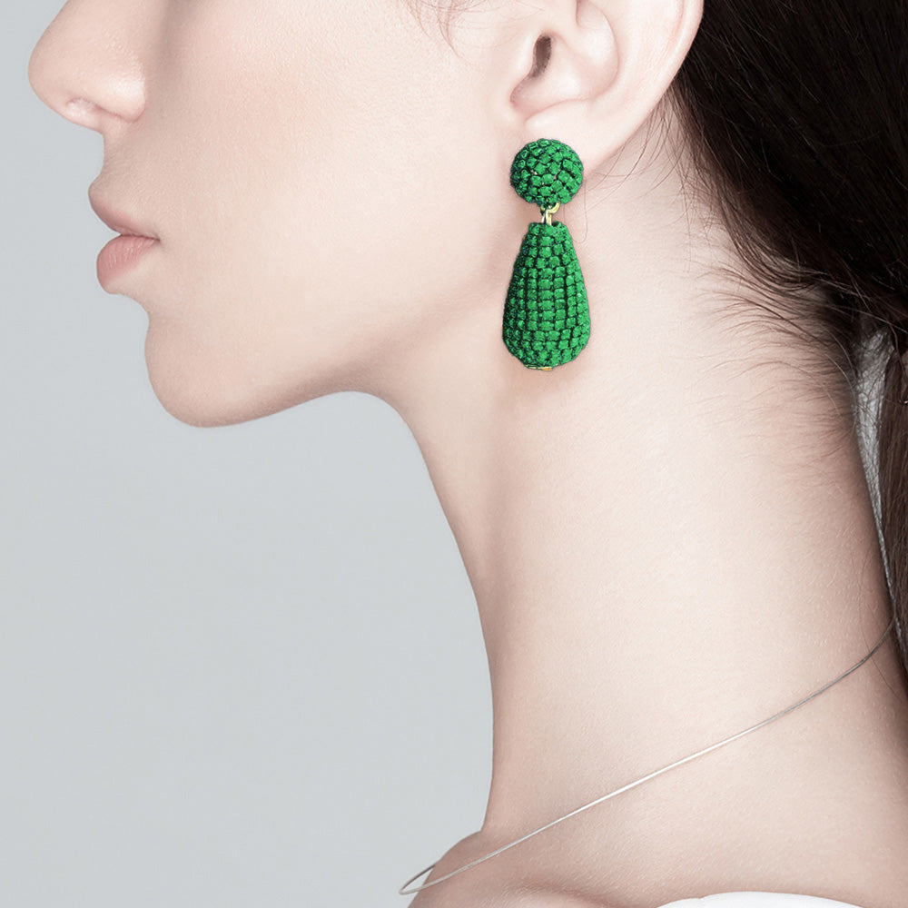 Rhinestone Teardrop Dangle Evening Earrings