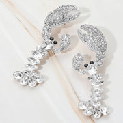 Multi Stone Lobster Dangle Statement Earrings