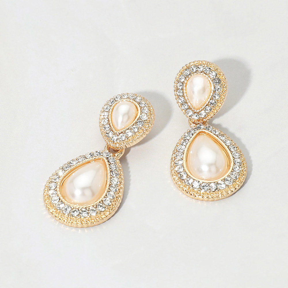 Pearl Teardrop Evening Earrings