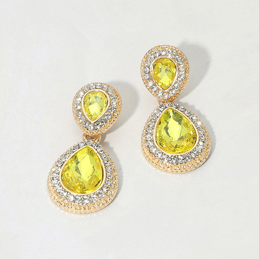 Crystal Teardrop Evening Earrings