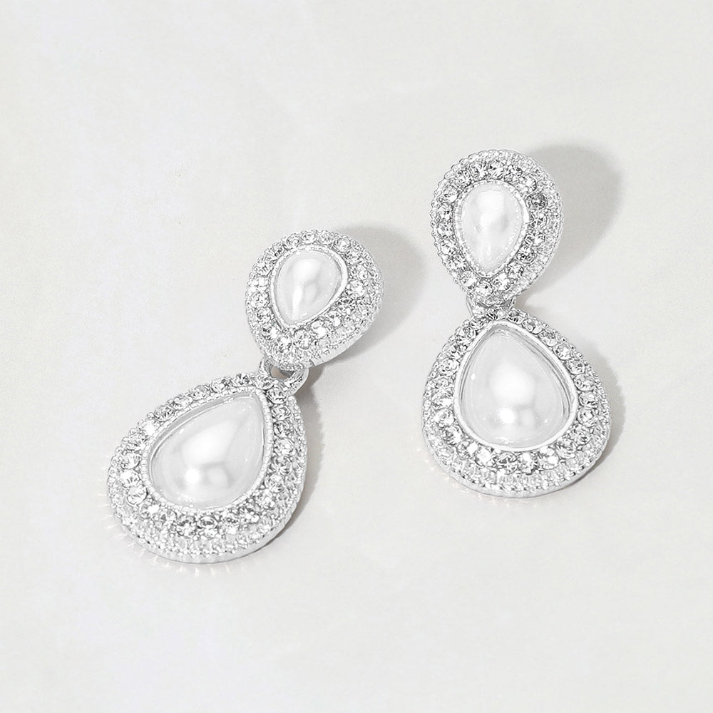 Pearl Teardrop Evening Earrings