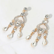 Teardrop Stone Cluster Rip Chandelier Dangle Evening Earrings