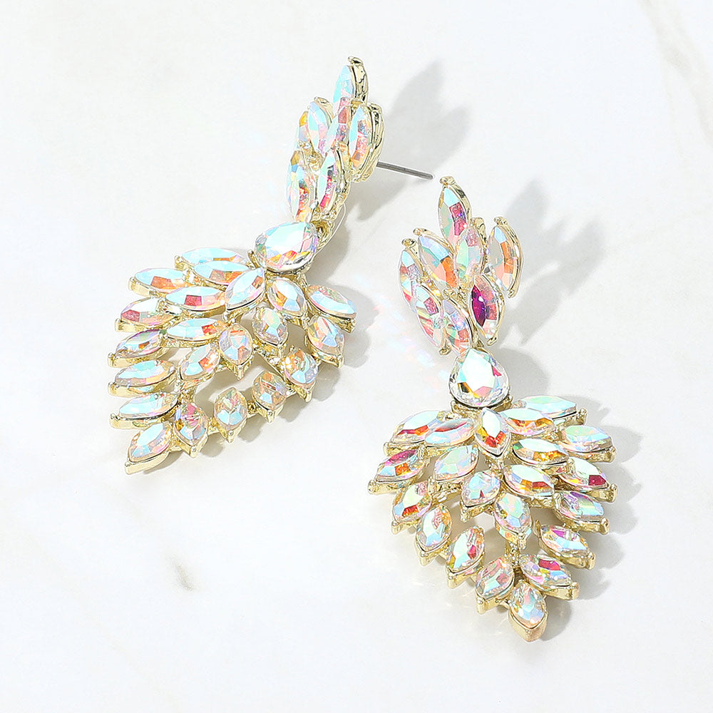 Marques Stone Accented Dangle Evening Earrings