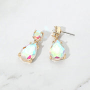 Teardrop Glass Stone Cluster Dangle Earrings