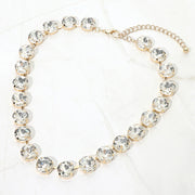 Cushion Round Stone Link Evening Necklace