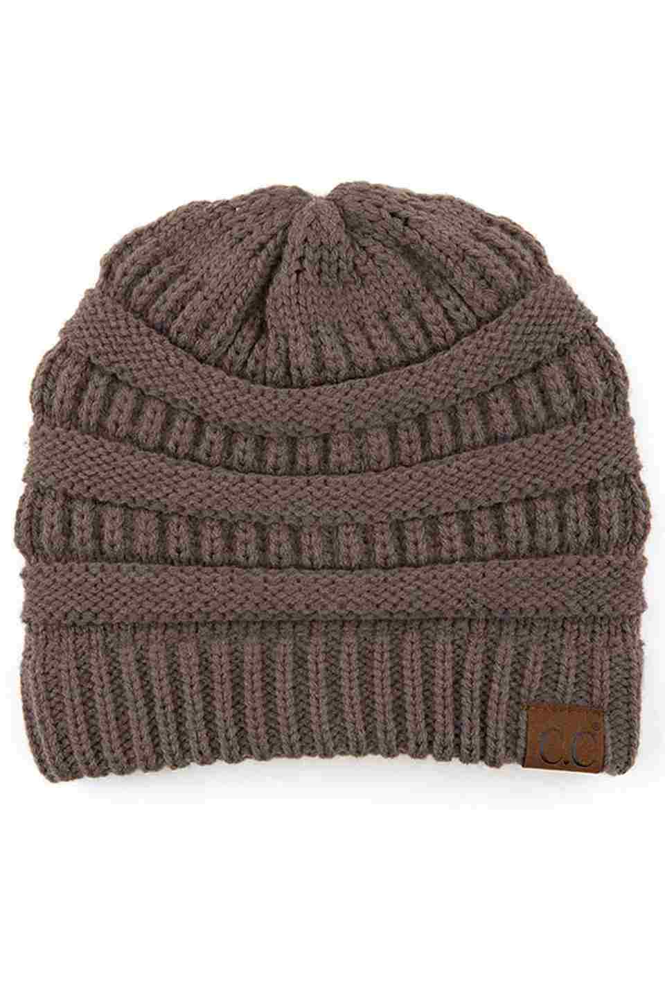 C.C Women's Ribbed Knit Solid Color Beanie