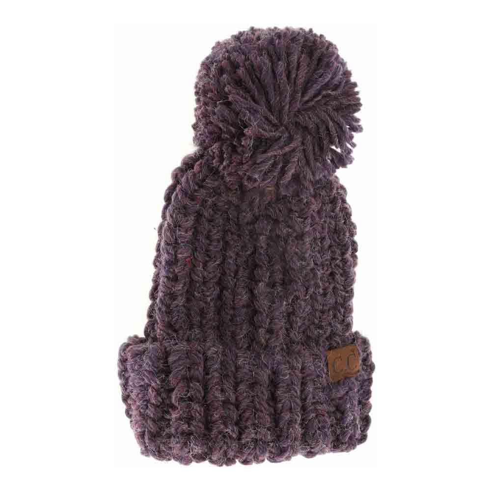 Chunky Knit Yarn Pom C.C Beanie