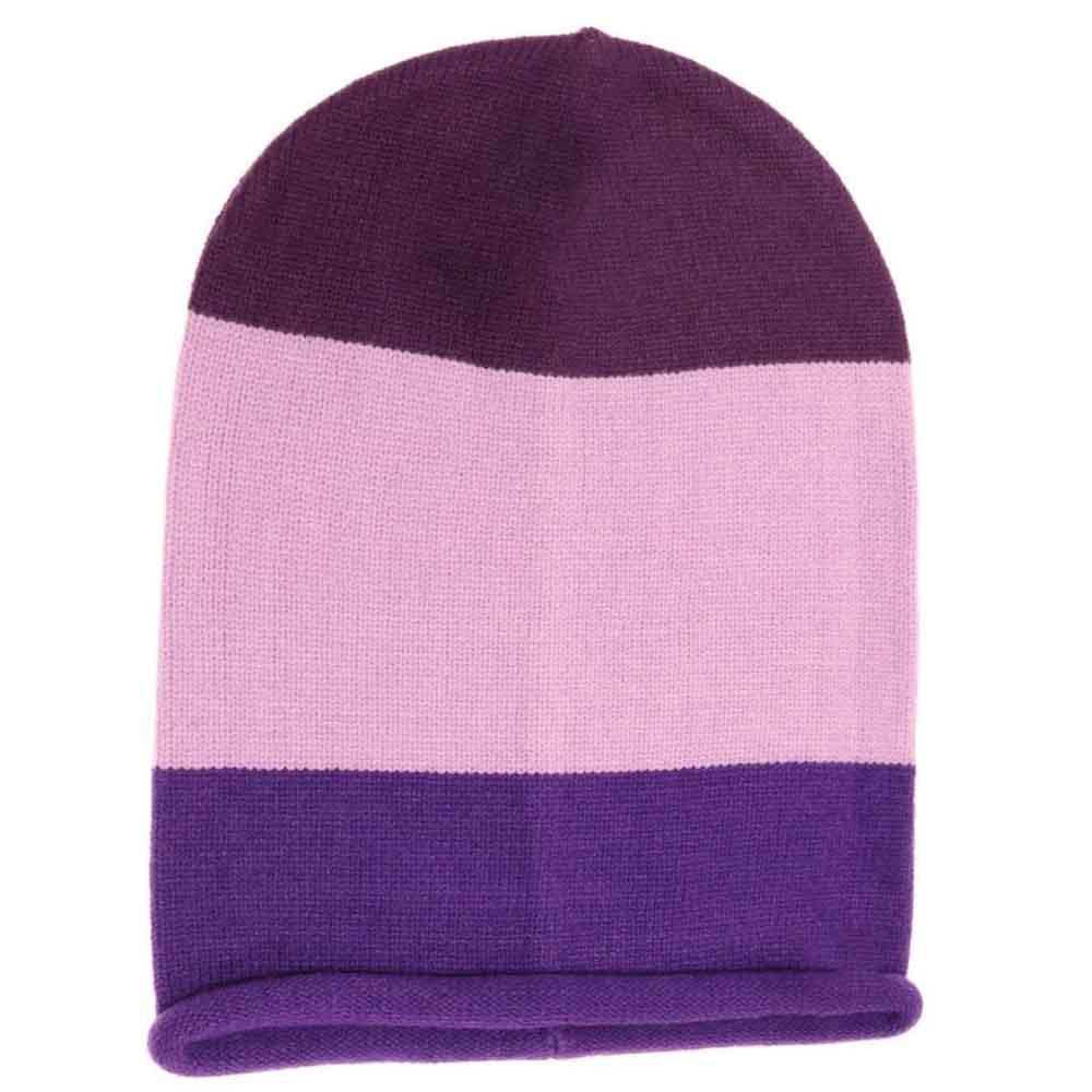 Colorblock Rolled Cuff Slouchy C.C Beanie