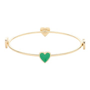 Enamel Heart Pointed Bangle Bracelet