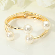 Pearl Tip Hinged Bangle Bracelet
