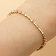 18K Gold Dipped Marquise Round Crystal Tennis Bracelet