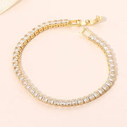 18K Gold Dipped Square Tennis Chain Bracelet