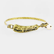 "Spread Blessing" Pearl Burnished Metal Hook Bracelet