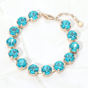 Round Stone Cluster Link Bracelet