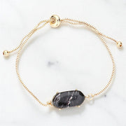 Hexagon Bead Charm Adjustable Pull Tie Bracelet