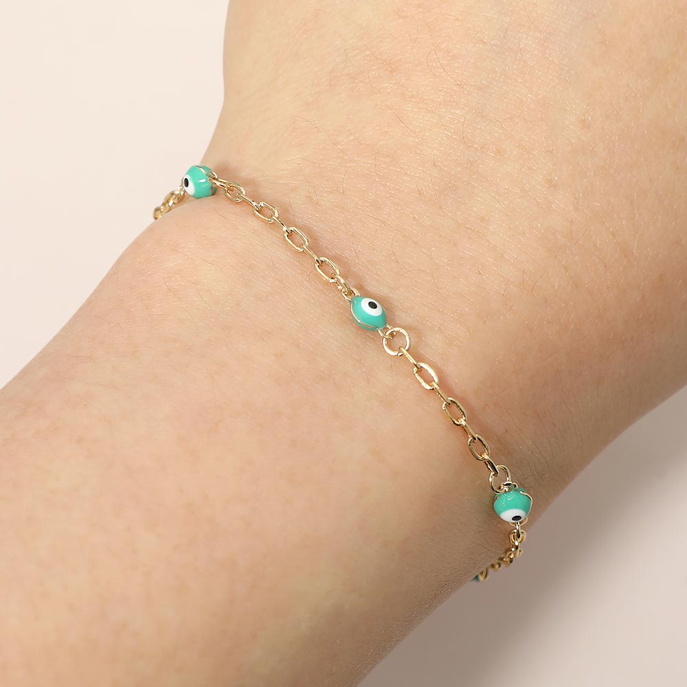 Evil Eye Bead Station Bracelet