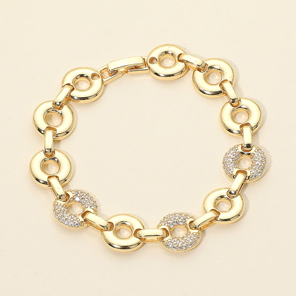 CZ Pave Ring Link Bracelet