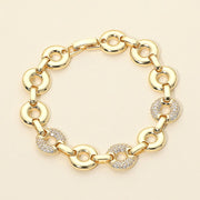 CZ Pave Ring Link Bracelet