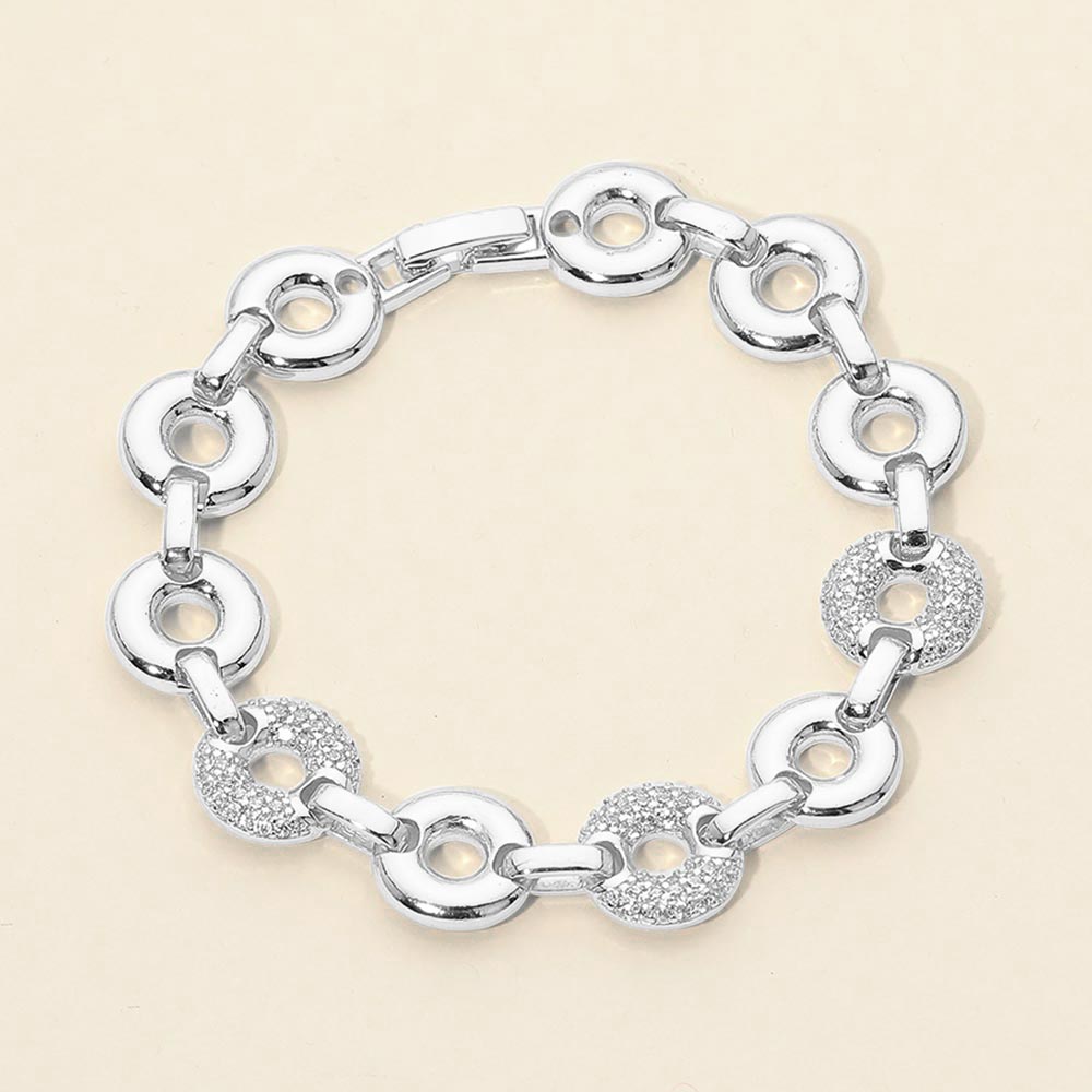 CZ Pave Ring Link Bracelet