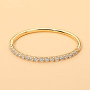 18K Gold Dipped Crystal Row Hinged Bangle Bracelet