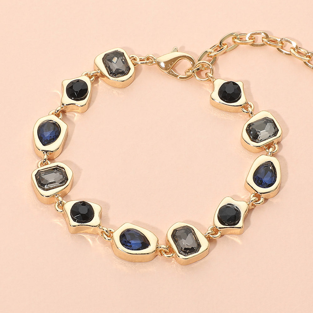 Geometric Stone Frame Link Bracelet
