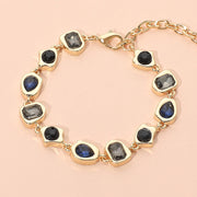 Geometric Stone Frame Link Bracelet
