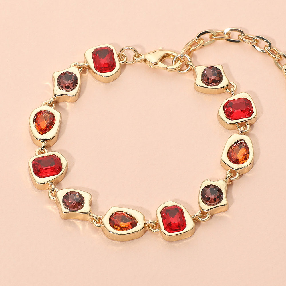 Geometric Stone Frame Link Bracelet