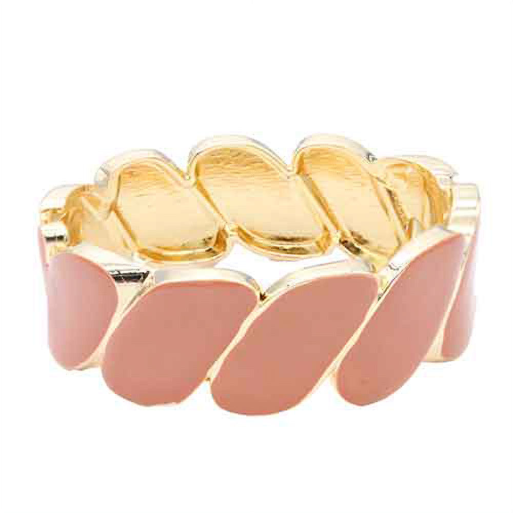 Enamel Marquise Link Hinged Bangle Bracelet