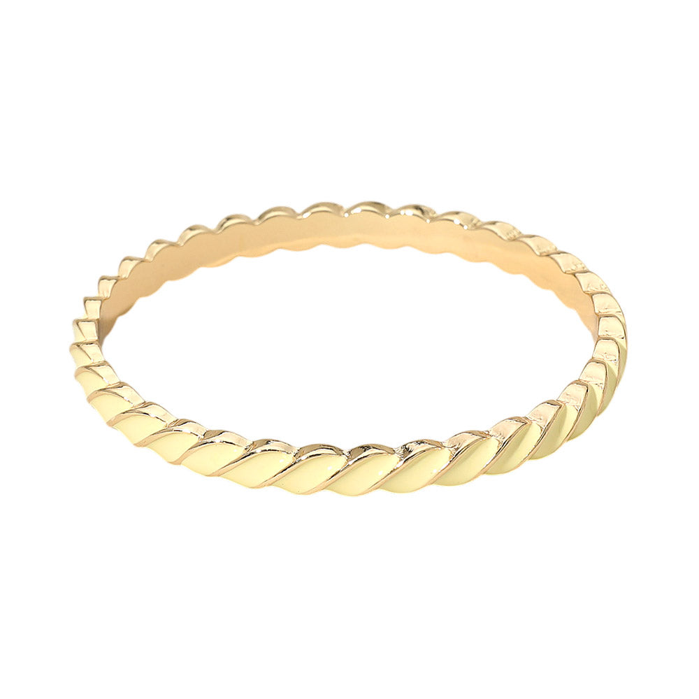 Enamel Inlay Twisted Hinged Bangle Bracelet
