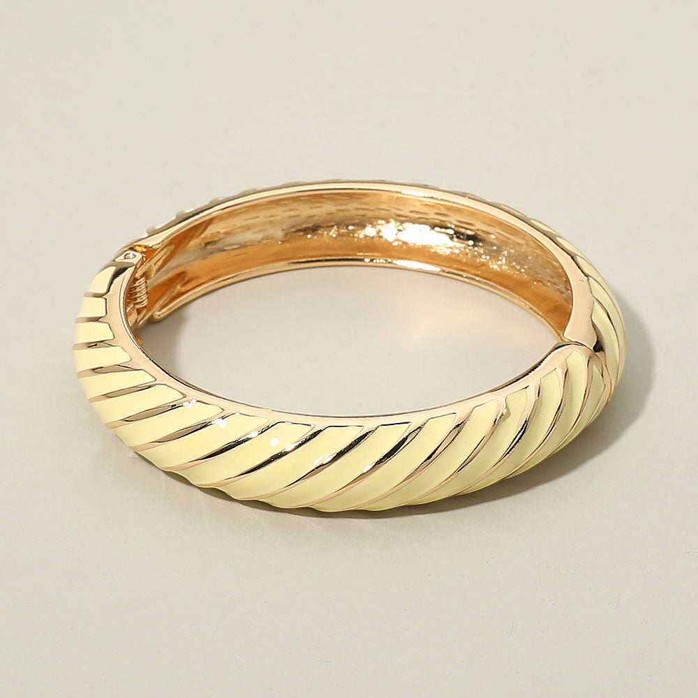 Enamel Inkay Striped Hinged Bangle Bracelet