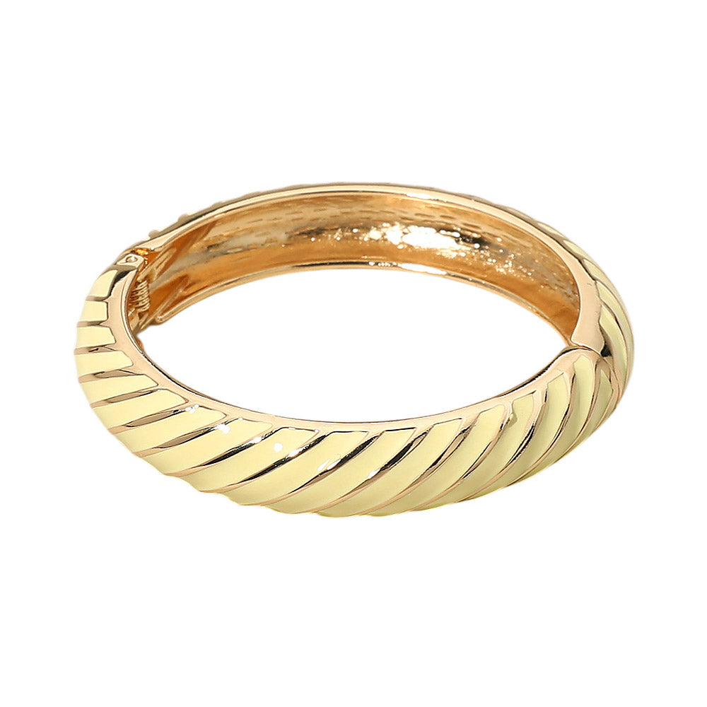 Enamel Inkay Striped Hinged Bangle Bracelet