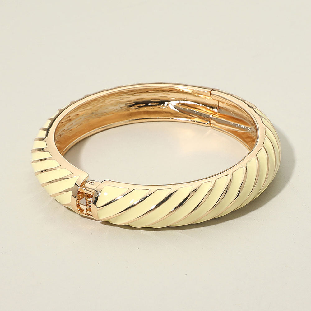 Enamel Inkay Striped Hinged Bangle Bracelet