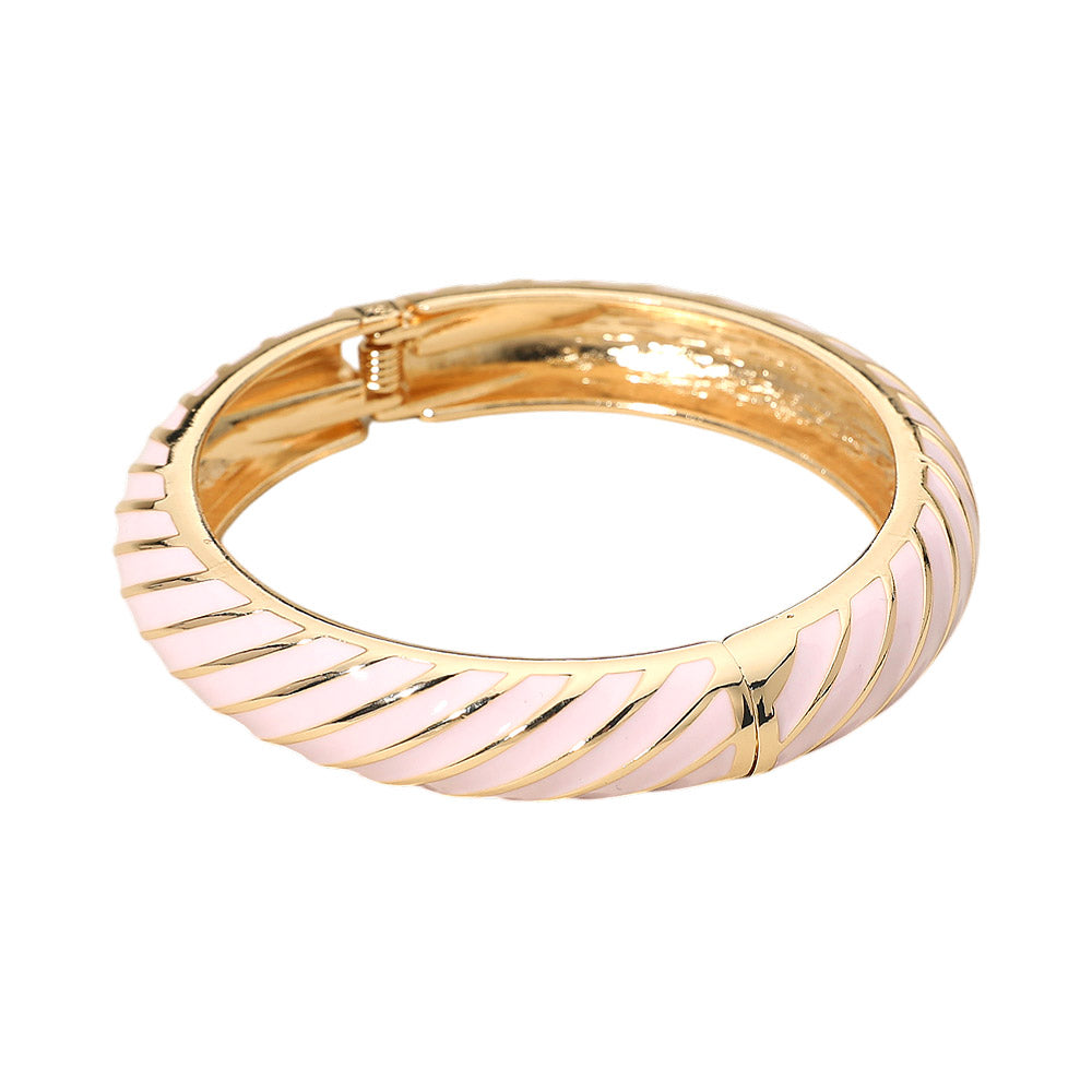 Enamel Inkay Striped Hinged Bangle Bracelet