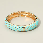 Enamel Inkay Striped Hinged Bangle Bracelet