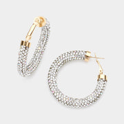 Bling Studded Hoop Earrings