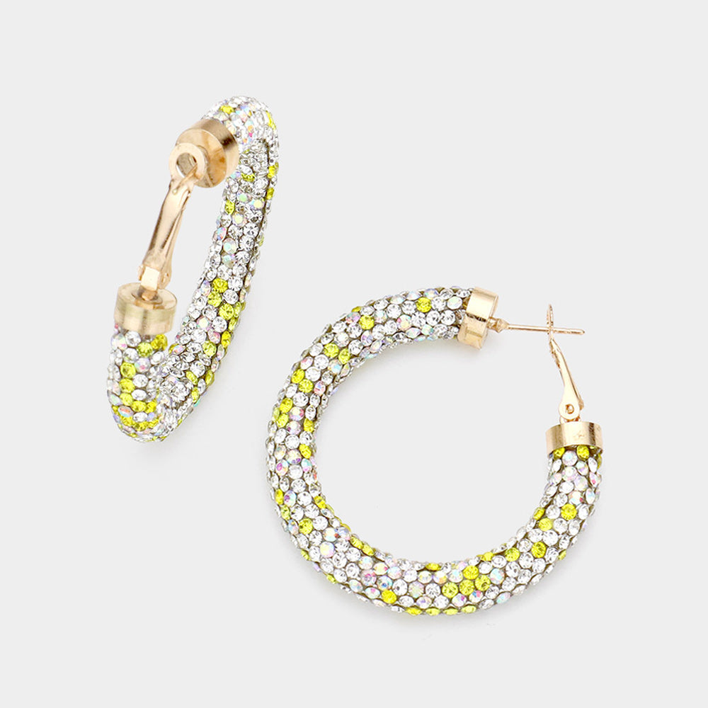 Bling Studded Hoop Earrings