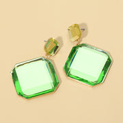 Faceted Geometric Stone Drop Earrings