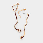 Rhinestone Pave Snake Drop Earrings